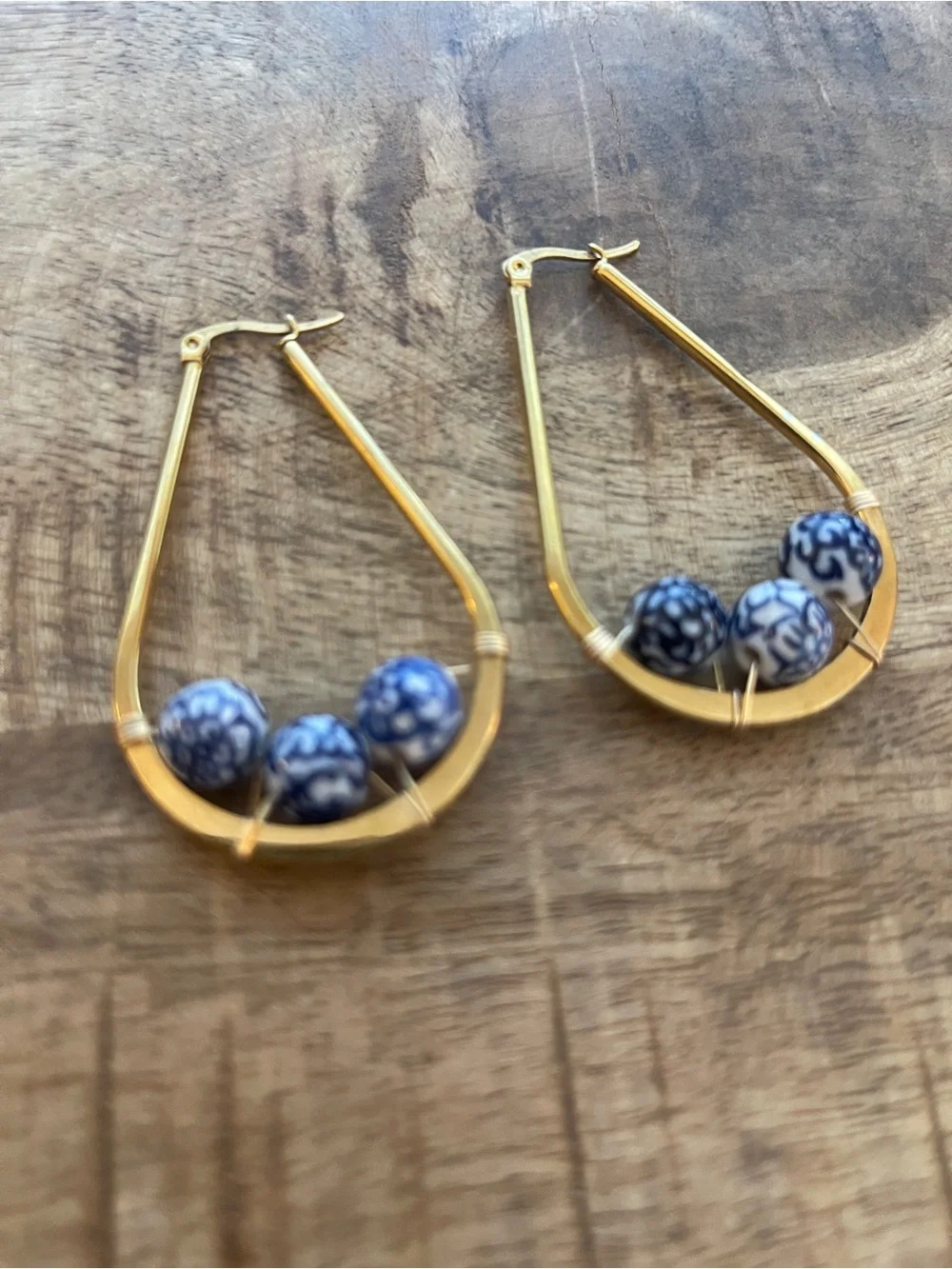 chinoiserie gold hoop earrings